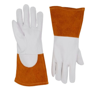 Gants de soudage TIG en cuir de chèvre et croûte de vache, robustes, certifiés CE, réfléchissants, pour la construction, la protection des mains et la protection thermique pour le barbecue - Product Image 3