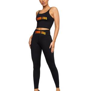 Leggings Deportivos de Cintura Alta con Tirantes Cruzados en Y, Personalizados con su Logotipo, de Poliéster/Spandex Impermeable, Ajustados, para Yoga y Gimnasio, Último Estilo - Product Image 1