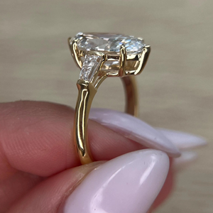 Unisex Oval Cut Diamond Engagement Ring Prong Setting 5.70Carat Lab-Grown Luxury IGI Certified <b>Wedding</b> 14k Eternity Vermeil - Product Image 6