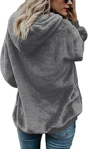 Sweat à capuche en polaire sherpa pour femme, pull chaud en peluche, sweat-shirt d'hiver doux et moelleux pour femme - Product Image 4