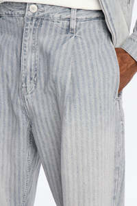 Jeans de Mezclilla de Algodón a Rayas para Hombre, Corte Recto, Ajuste Holgado, Cintura Media, Estilo Casual para Primavera - Product Image 3