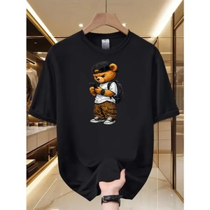 Camiseta Gráfica de Moda Urbana para Hombre, Estilo Hip Hop, Oversize, de Algodón, Casual, de Manga Corta, Blanca, Estampada, para Verano - Product Image 2