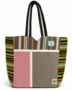 Sac fourre-tout en chanvre naturel, sac à main brodé, fermeture à glissière, sac de shopping et de voyage doux et écologique - Product Image 1