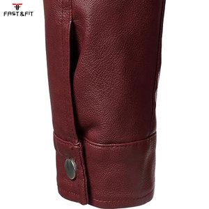 Blousons d'hiver en cuir véritable et toile de haute qualité avec logo frontal, col mandarin, pour moto, vente en gros - Product Image 2