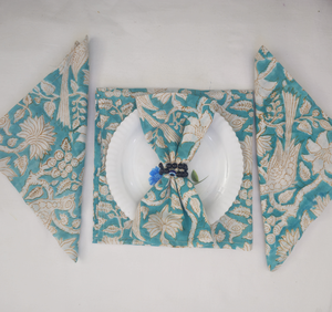 Serviettes de table indiennes artisanales en coton 100% imprimées à la main, serviettes de dîner imprimées à la main, linge de table écologique pour mariage - Product Image 6