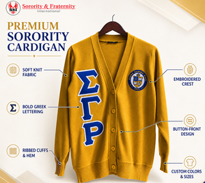 Sigma Gamma Rho Thick Custom Fraternities Sorority Women's Casual Knitted Premium Quality <b>Cardigan</b> <b>Sweater</b> V Neck Flare - Product Image 2