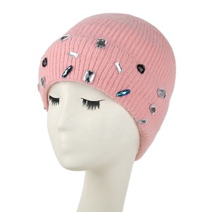 Wholesale Crystal Rhinestone Beanie <b>Cap</b> for Women Sparkly Knit <b>Winter</b> Fashion Glitter Bling Beanie Wholesale Supplier Low Moq - Product Image 2