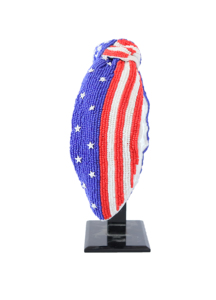 Export Quality <b>Beaded</b> USA Flag <b>Headband</b> Full Bead Embroidery Patriotic Hairband for Women and Girls Festival and Party Wear 2026 - Product Image 4