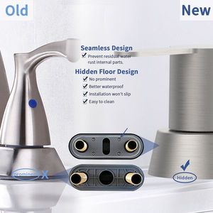 Rubinetto per lavabo da bagno per camper con 2 maniglie, finitura nichel spazzolato, a 3 fori - Product Image 5