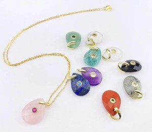 Colgante de Amatista con Incrustaciones en Forma de Pera Hecho a Mano de 13x18 MM - Dijes al por Mayor para Joyería - Fabricación de Collares DIY - Product Image 3