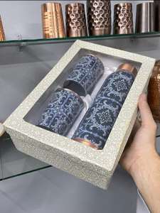 ชุดขวดทองแดงพร้อมแก้ว 2 ใบ ขวดขนาด 1000 มล. พร้อมแก้วน้ำ (แพ็ค 1 ขวดทองแดง) รุ่นล่าสุด คุณภาพพรีเมียม - Product Image 2