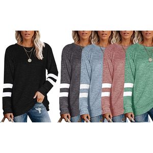 Tunique ample à manches longues et col rond pour femme, chemise décontractée d'hiver pour les activités de plein air - Product Image 4