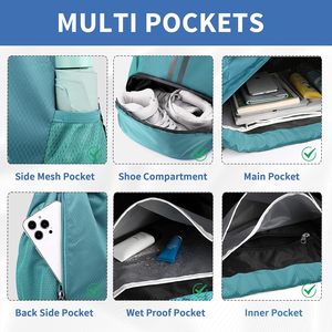 Bolsa de Gimnasio de Lona Resistente, Bolsa Deportiva de Viaje Impermeable - Product Image 5