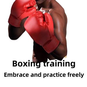 Guantes de Boxeo de Piel Sintética PU Impermeables con Logotipo Personalizado, con Cierre de Velcro y Cordones, para Entrenamiento de Sparring de Muay Thai para Adultos, 10oz 16oz - Product Image 2