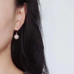 Aretes de Plata de Ley 925 con Cuentas Redondas de 10-9 mm con Incrustaciones de Oro Natural, Diseño Simple, Caja de Regalo Incluida - Product Image 4