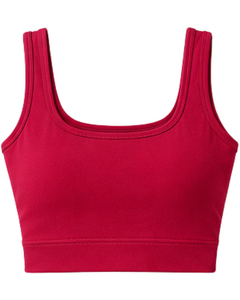 <b>Red</b> 2 Piece Yoga Set <b>Crop</b> <b>Top</b> High Waist Flared Calf-Length Pants Seamless Solid Color Sportswear 2026 New Design - Product Image 3