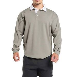 เสื้อรักบี้ผ้าฝ้ายแท้ 100% ขายส่ง แห้งเร็ว หนัก 320gsm ปรับแต่งโลโก้ปักได้ แบบดั้งเดิม - Product Image 2