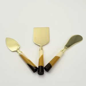 Juego de 3 utensilios de cocina de lujo modernos y ecológicos para cortar queso, cuchillo, rebanador y espátula, para el hogar, hotel y bodas - Product Image 3