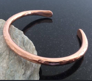Premium Minimalist Hammered Accent Metallic Therapy Bracelet Fashionable Metal Jewelry Exquisite Design - Product Image 1