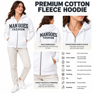 Sudadera con Capucha HIC de Alta Calidad, Estilo Urbano, 360 g/m², 100% Algodón, Color Sólido, Cierre de Cremallera, Secado Rápido, Transpirable, con Bolsillo Tejido y Logotipo Personalizado - Product Image 6