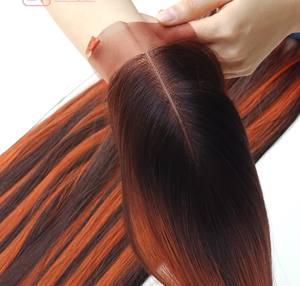 LINU Super Double Drawn Bone Straight Cutícula de cabello vietnamita alineada para Genius Weft Piano Color naranja Raw Human al por mayor Pri - Product Image 6