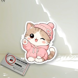 แผ่นแม่เหล็กติดขนตาอะคริลิคทรงดอกไม้สีชมพูน่ารัก พร้อมฮู้ดดี้ลายแมว  สำหรับต่อขนตา  รับผลิตแบรนด์ส่วนตัว - Product Image 4