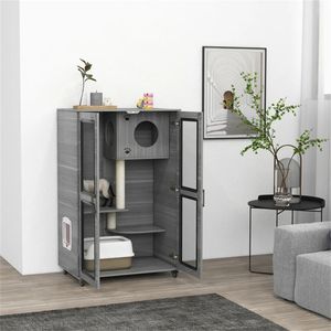 Appartamento per Gatti Stile Villa con Ruote, Tiragraffi e Tirapiedi per Gatti - Product Image 1