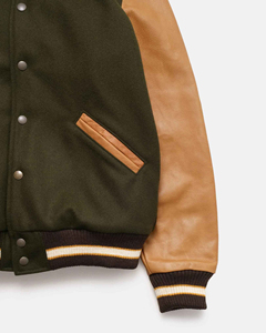 Wholesale Custom Street Wear Embroidery Letter Varsity <b>Jacket</b> Latest <b>Winter</b> Windbreaker Outdoor Warm Wool Men's Front <b>Jackets</b> - Product Image 5