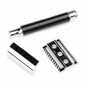 มีดโกนหนวดแบบด้ามไม้สีดำพรีเมียม ใบมีดสองคม สำหรับการโกนแบบมืออาชีพ - Product Image 6