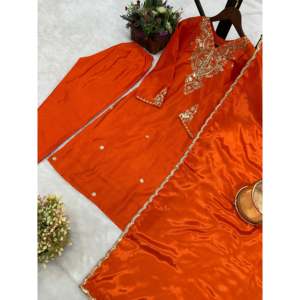Conjunto de traje de fiesta para mujer con bordado y trabajo de secuencia - Product Image 2