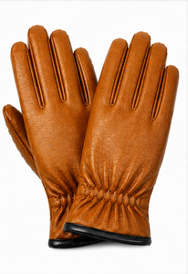 Guantes de moda de piel de cordero de corte ajustado para mujer, guantes cálidos de invierno para escribir mensajes con pantalla táctil, nuevo diseño con logotipo - Product Image 5