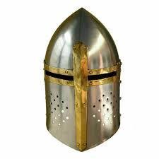 หมวกนักรบยุคกลางทำมือคุณภาพพรีเมียมเคลือบสีฝุ่นสำหรับชุดเกราะเทมพลาร์ SCA สำหรับการจำลองสถานการณ์อัศวิน มีจำหน่ายแล้ว - Product Image 3