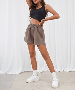 Women Loose Fit Sweat Shorts Lightweight Soft Fabric Casual Summer Lounge Wear <b>Elastic</b> Waist Street Fashion Bottoms - Product Image 2