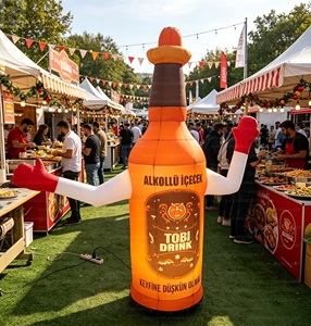 Bouteille de bière géante gonflable dansante avec lumière LED, logo personnalisé, figurine gonflable pour la publicité des festivals de bière - Product Image 5