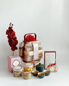 Cesta de Almacenamiento Multiusos Sisu Handicraft, Hecha a Mano, de Bambú Verde y Rojo Natural, Ecológica y Segura para Alimentos - Product Image 5