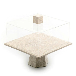 Soporte de lujo para comida hecho a mano con incrustaciones de nácar y cubierta de acrílico para la festividad árabe del Eid, venta al por mayor desde Vietnam. - Product Image 1