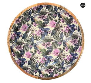 Tazón de madera para servir con diseño de animales de la selva y hojas tropicales, hecho a mano para servir comida, fiestas, bodas, regalos. - Product Image 6
