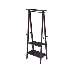 Perchero de Pared de Madera Color Espresso Oscuro de 59 Pulgadas de Alto con Ganchos para Ropa, Elegante y con Estilo - Product Image 1