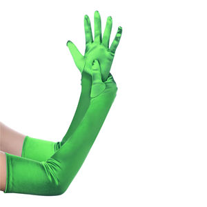 Gants longs d'opéra pour femmes de qualité supérieure en polyester satiné doux, couleur et taille personnalisées pour les soirées et les mariages - Product Image 2