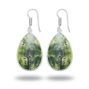 Natural Wholesale Atlantasite Silver Plated Brass <b>Cute</b> Luxury <b>Earrings</b> for Party Minimalist Gemstone Dangle <b>Earrings</b> - Product Image 2