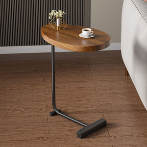 Muebles Compactos Ovalados para Sala de Estar, Mesa de Centro de Madera, Mueble Auxiliar para Sofá con Patas de Metal, Mini Mueble Moderno para Decoración del Hogar - Product Image 4