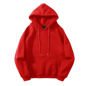 Veste à capuche rouge 100% coton, imprimée sur mesure, fermeture éclair sur le devant, unisexe, coupe classique, couleur unie, ODM - Product Image 4