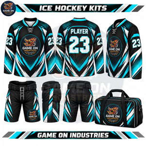 Ensemble complet d'uniformes de hockey sur glace personnalisés, maillot à manches longues sublimé, pantalon rembourré et sac de transport assorti, service OEM ODM en gros - Product Image 4