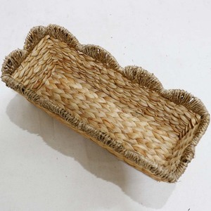 Handwoven Natural Rattan <b>Rectangular</b> Storage <b>Basket</b> With Handles Rustic Style Multi-Purpose Nesting Bin - Product Image 5