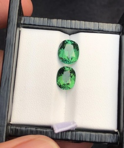 Lot de tourmalines vertes chromées naturelles facettées d'Afghanistan, pierres précieuses vertes vives pour bijoux - Product Image 2