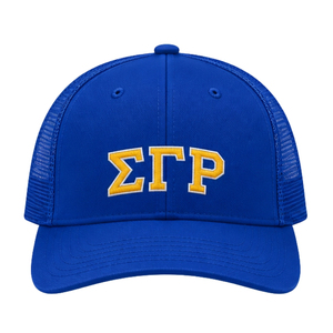 หมวกแก๊ปทรงทรัคเกอร์ปักโลโก้ Sigma Gamma Rho สำหรับผู้หญิง หมวกเบสบอลตาข่ายระบายอากาศ ปรับขนาดได้ สวมใส่สบาย - Product Image 1