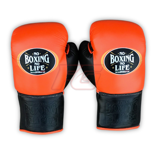 No Boxing No Life Cowhide Leather Sparring Boxing <b>Gloves</b> Training Hook & Loop Lace-up <b>Moisture</b> Wicking Stretchable durable OEM - Product Image 3