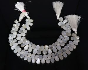 Perles de pierre de lune blanche naturelle facettées en forme de poire AAA 8x11 MM, perles de pierre de lune en gemme, brin de 8 pouces, perles de pierre de lune blanche en forme de poire - Product Image 4
