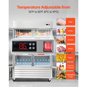 Equipo de Refrigeración Comercial para Cocina, 32.2 Pulgadas de Ancho, 43.2 Pies Cúbicos, Descongelación Automática, Refrigeración Vertical con Puertas Dobles 8 - Product Image 3