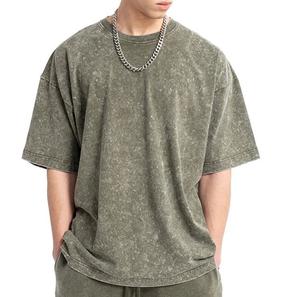 Boxy Fit Acid Wash Vintage Distress O Neck Round T-Shirts For Men Custom Cumbre Sports Made Drop Shoulder Outdoor Washed T Shirt - Product Image 3